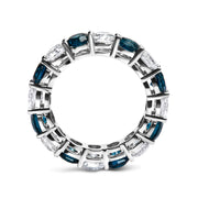 Bids.com 14K White Gold 6 1/4 Cttw Alternating Lab-Grown White and Natural Treated Blue Diamond Eternity Band Ring (F-G Color, VS1-VS2 Clarity) Rings White Smoke 7.5 / White.Gold,7 / White.Gold,9 / White.Gold,6 / White.Gold,8 / White.Gold,6.5 / White.Gold,8.5 / White.Gold