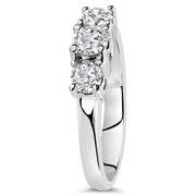 Bids.com 14K White Gold  3/4 Cttw Lab Grown Diamond 3 Stone Ring Band (F-G Color, VS2-SI1 Clarity)- Size 7 Rings White Smoke 7 / White.Gold,9 / White.Gold,6 / White.Gold,8 / White.Gold,5 / White.Gold