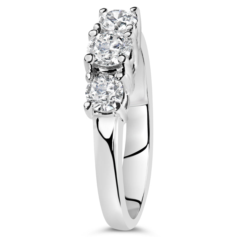 Bids.com 14K White Gold  3/4 Cttw Lab Grown Diamond 3 Stone Ring Band (F-G Color, VS2-SI1 Clarity)- Size 7 Rings White Smoke 7 / White.Gold,9 / White.Gold,6 / White.Gold,8 / White.Gold,5 / White.Gold