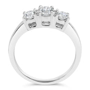 Bids.com 14K White Gold  3/4 Cttw Lab Grown Diamond 3 Stone Ring Band (F-G Color, VS2-SI1 Clarity)- Size 7 Rings White Smoke 7 / White.Gold,9 / White.Gold,6 / White.Gold,8 / White.Gold,5 / White.Gold