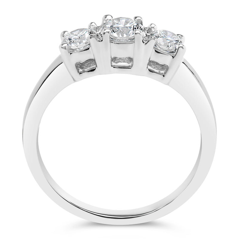 Bids.com 14K White Gold  3/4 Cttw Lab Grown Diamond 3 Stone Ring Band (F-G Color, VS2-SI1 Clarity)- Size 7 Rings White Smoke 7 / White.Gold,9 / White.Gold,6 / White.Gold,8 / White.Gold,5 / White.Gold