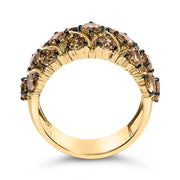 Bids.com 10K Yellow Gold Plated .925 Sterling Silver 3.0 Cttw Champagne Diamond Multi Lattice Band Ring - Size 7 Rings White Smoke 7 / Yellow.Sterling Silver,6 / Yellow.Sterling Silver,8 / Yellow.Sterling Silver,9 / Yellow.Sterling Silver