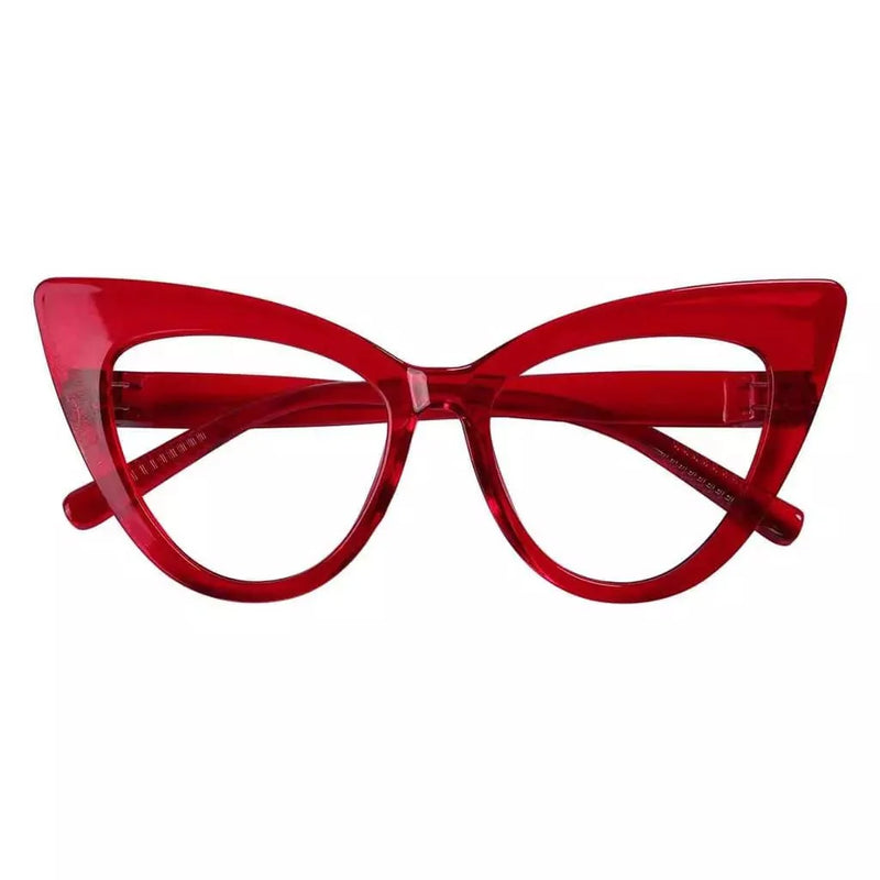 eyekeeper.com 30% Blue Light Blocking Oversized Cat-eye Screwless Glasses R2318-B15 Eyeglasses White Smoke Black / without magnification,Light Blue / without magnification,Green / without magnification,Rose / without magnification,Purple Red / without magnification,Red / without magnification