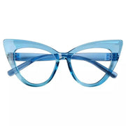 eyekeeper.com 30% Blue Light Blocking Oversized Cat-eye Screwless Glasses R2318-B15 Eyeglasses White Smoke Black / without magnification,Light Blue / without magnification,Green / without magnification,Rose / without magnification,Purple Red / without magnification,Red / without magnification