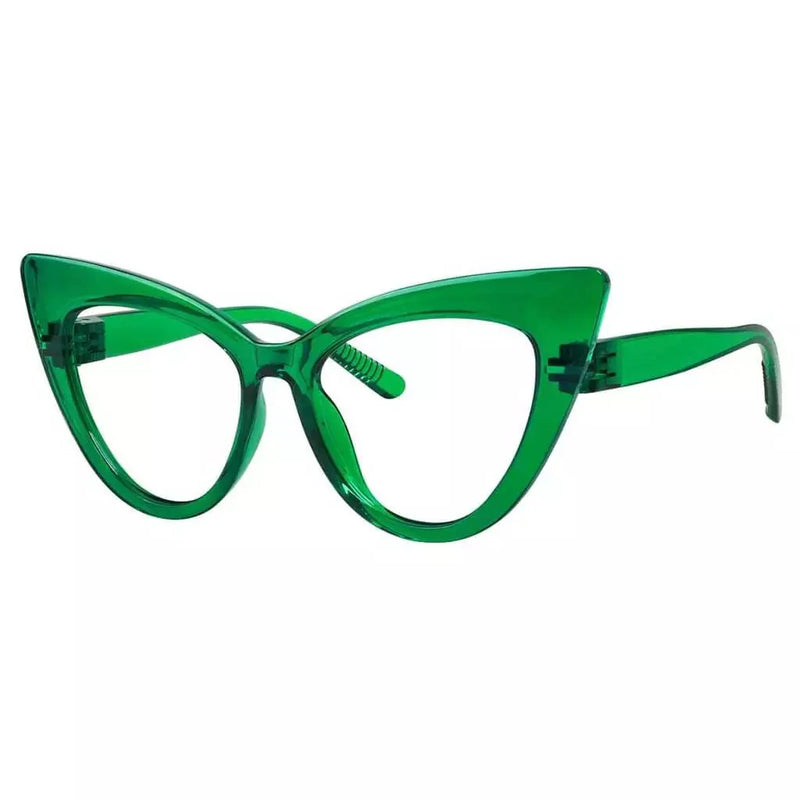 eyekeeper.com 30% Blue Light Blocking Oversized Cat-eye Screwless Glasses R2318-B15 Eyeglasses White Smoke Black / without magnification,Light Blue / without magnification,Green / without magnification,Rose / without magnification,Purple Red / without magnification,Red / without magnification