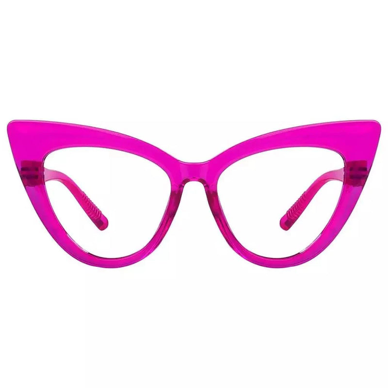 eyekeeper.com 30% Blue Light Blocking Oversized Cat-eye Screwless Glasses R2318-B15 Eyeglasses White Smoke Rose / without magnification