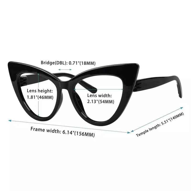 eyekeeper.com 30% Blue Light Blocking Oversized Cat-eye Screwless Glasses R2318-B15 Eyeglasses White Smoke Black / without magnification,Light Blue / without magnification,Green / without magnification,Rose / without magnification,Purple Red / without magnification,Red / without magnification