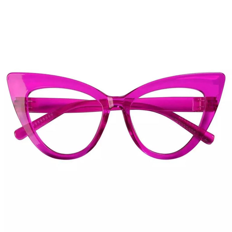 eyekeeper.com 30% Blue Light Blocking Oversized Cat-eye Screwless Glasses R2318-B15 Eyeglasses White Smoke Black / without magnification,Light Blue / without magnification,Green / without magnification,Rose / without magnification,Purple Red / without magnification,Red / without magnification
