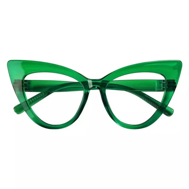 eyekeeper.com 30% Blue Light Blocking Oversized Cat-eye Screwless Glasses R2318-B15 Eyeglasses White Smoke Black / without magnification,Light Blue / without magnification,Green / without magnification,Rose / without magnification,Purple Red / without magnification,Red / without magnification