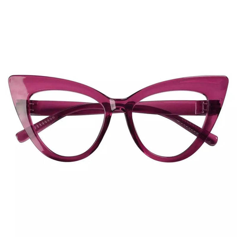 eyekeeper.com 30% Blue Light Blocking Oversized Cat-eye Screwless Glasses R2318-B15 Eyeglasses White Smoke Black / without magnification,Light Blue / without magnification,Green / without magnification,Rose / without magnification,Purple Red / without magnification,Red / without magnification