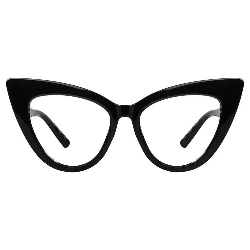 eyekeeper.com 30% Blue Light Blocking Oversized Cat-eye Screwless Glasses R2318-B15 Eyeglasses White Smoke Black / without magnification