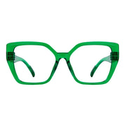 eyekeeper.com 30% Blue Light Blocking Glasses Oversized Metalless Screwless R2314-B15 Eyeglasses White Smoke Green / without magnification