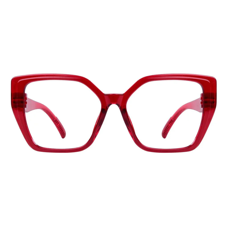 eyekeeper.com 30% Blue Light Blocking Glasses Oversized Metalless Screwless R2314-B15 Eyeglasses White Smoke Red / without magnification