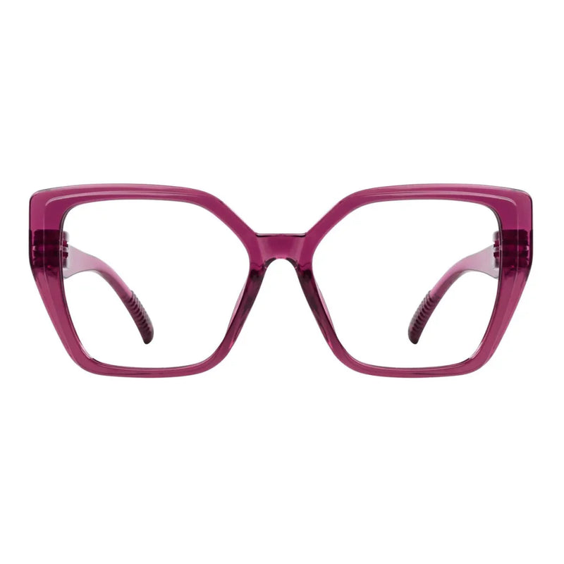 eyekeeper.com 30% Blue Light Blocking Glasses Oversized Metalless Screwless R2314-B15 Eyeglasses White Smoke Purple Red / without magnification