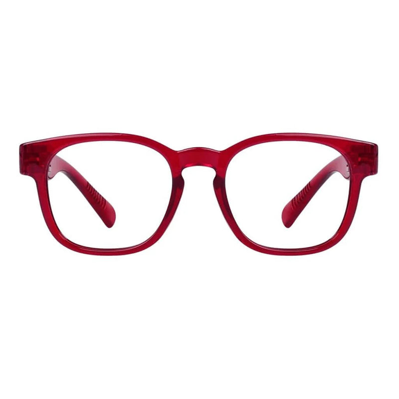eyekeeper.com PcFaq | Frame Only & No Prescription Eyeglasses White Smoke Red / Frame Only,Red / Clear Lens With No Vision Correction