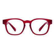 eyekeeper.com 30% Blue Light Blocking Square Metalless Glasses NR144-B15 Eyeglasses White Smoke Red / without magnification