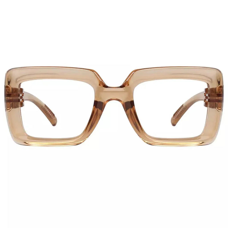 eyekeeper.com 30% Blue Light Blocking Trendy Metalless Screwless Eyewear NR2101-B15 Eyeglasses White Smoke Brown / without magnification