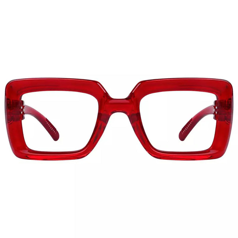eyekeeper.com 30% Blue Light Blocking Trendy Metalless Screwless Eyewear NR2101-B15 Eyeglasses White Smoke Red / without magnification