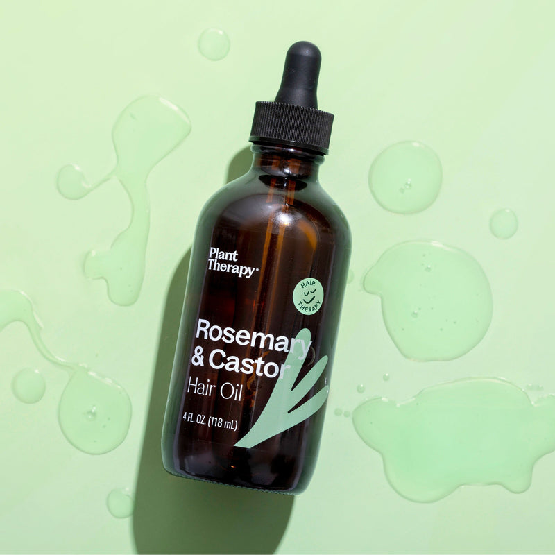 Plant Therapy Rosemary & Castor Hair Oil Hair & Skin Care Light Gray 4 oz