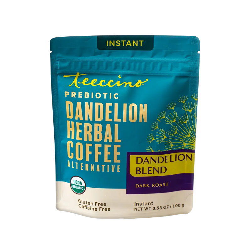 Teeccino Instant Dandelion Herbal Coffee Instant Coffee Dark Cyan Black