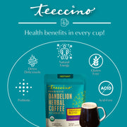 Teeccino Instant Dandelion Herbal Coffee Instant Coffee Dark Cyan Black
