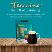 Teeccino Instant Dandelion Herbal Coffee Instant Coffee Dark Cyan Black