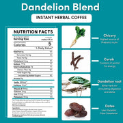 Teeccino Instant Dandelion Herbal Coffee Instant Coffee Dark Cyan Black