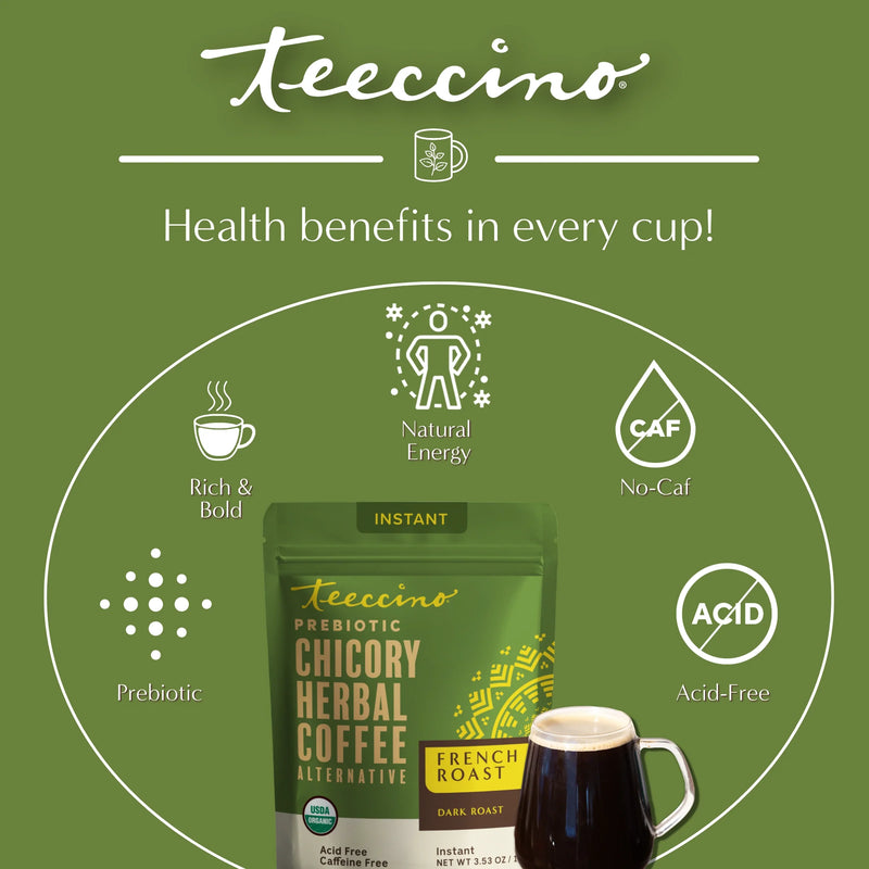 Teeccino Instant French Roast Herbal Coffee Instant Coffee Olive Drab 85g