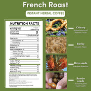 Teeccino Instant French Roast Herbal Coffee Instant Coffee Olive Drab 85g