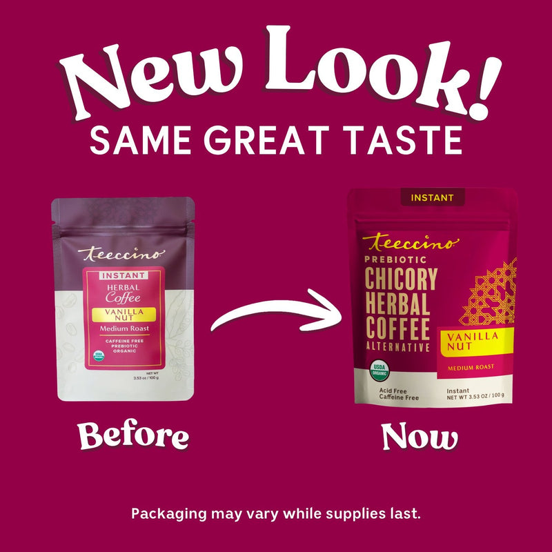 Teeccino Instant Vanilla Nut Herbal Coffee Instant Coffee Brown Instant