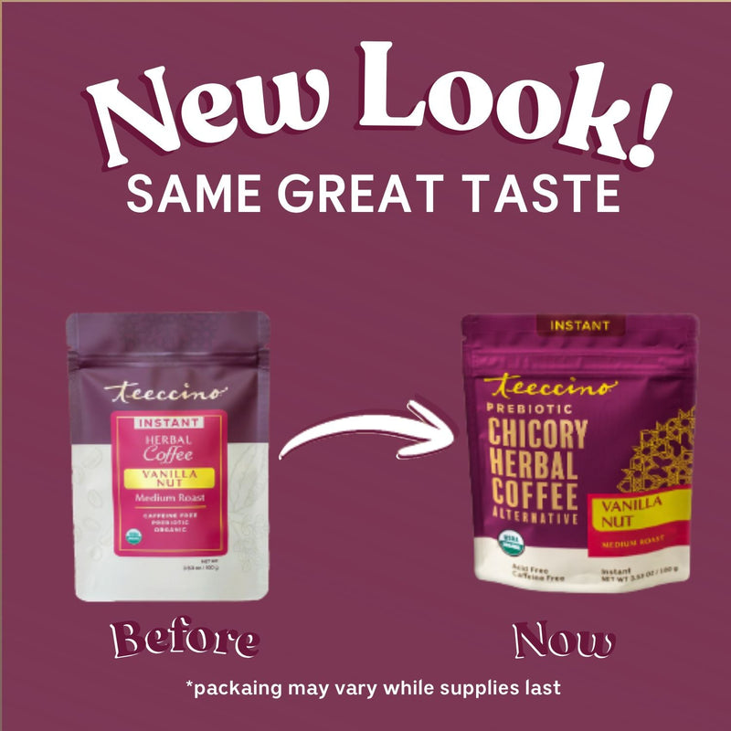 Teeccino Instant Vanilla Nut Herbal Coffee Instant Coffee Dim Gray Instant