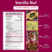 Teeccino Instant Vanilla Nut Herbal Coffee Instant Coffee Brown Instant