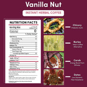 Teeccino Instant Vanilla Nut Herbal Coffee Instant Coffee Brown Instant