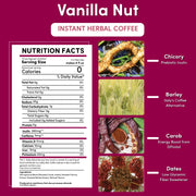 Teeccino Instant Vanilla Nut Herbal Coffee Instant Coffee Brown Instant