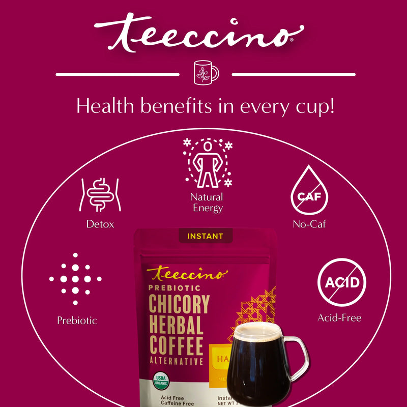 Teeccino Instant Hazelnut Herbal Coffee Instant Coffee Brown Instant