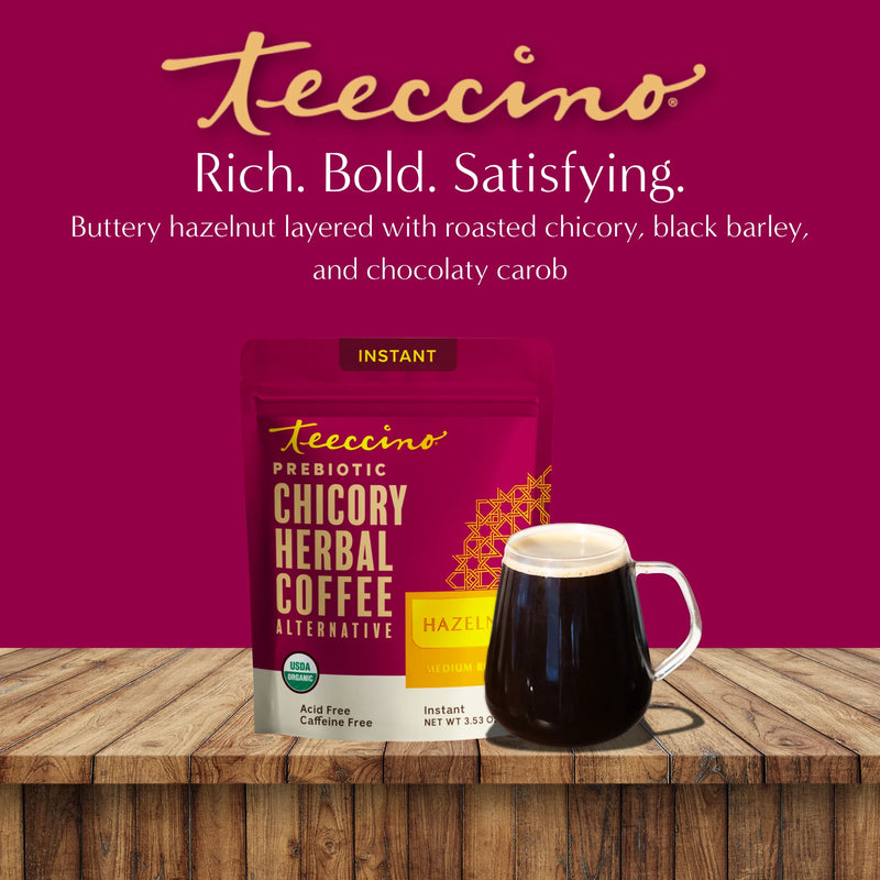 Teeccino Instant Hazelnut Herbal Coffee Instant Coffee Brown Instant