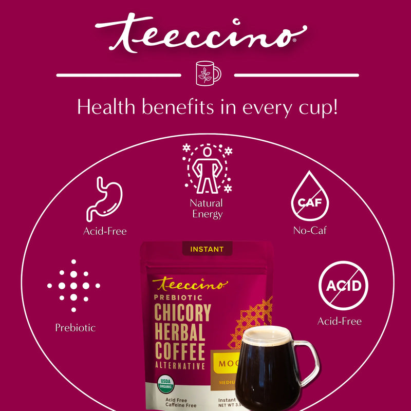 Teeccino Instant Mocha Herbal Coffee Instant Coffee Brown Black