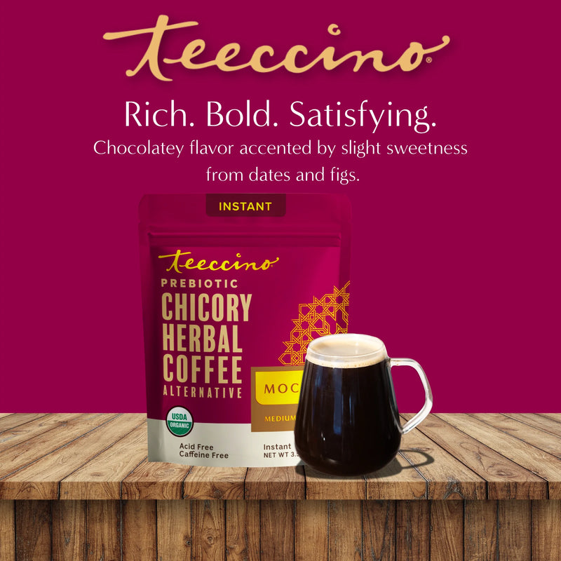 Teeccino Instant Mocha Herbal Coffee Instant Coffee Brown Black