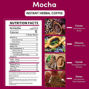 Teeccino Instant Mocha Herbal Coffee Instant Coffee Brown Black