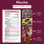 Teeccino Instant Mocha Herbal Coffee Instant Coffee Brown Black