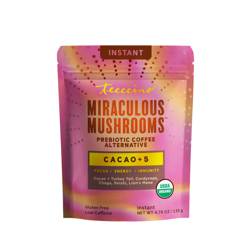 Teeccino Miraculous Mushrooms® Cacao + 5 Instant Coffee Black Black