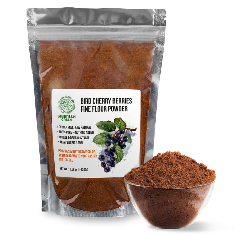 SiberianGreen.com Premium Wild-Harvested Bird Cherry Flour, 300g – Natural & Nutrient-Rich Tea & Infusions White Smoke