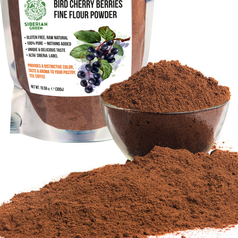 SiberianGreen.com Premium Wild-Harvested Bird Cherry Flour, 300g – Natural & Nutrient-Rich Tea & Infusions White Smoke