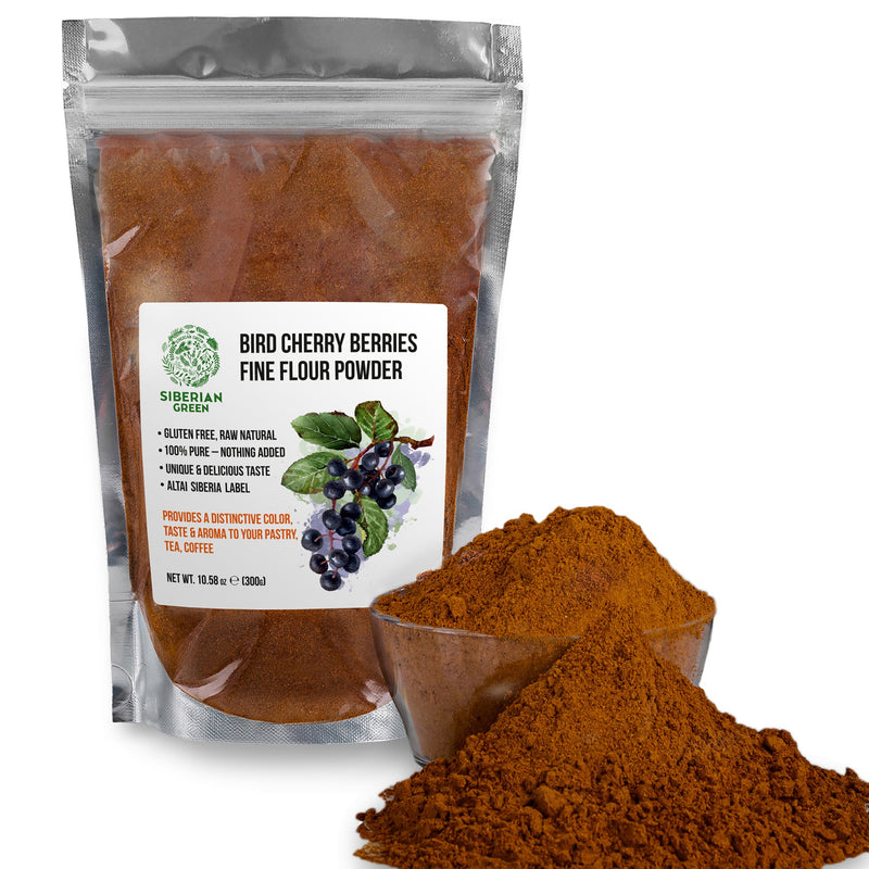 SiberianGreen.com Premium Wild-Harvested Bird Cherry Flour, 300g – Natural & Nutrient-Rich Tea & Infusions White Smoke