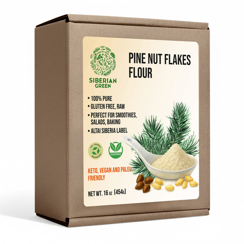 SiberianGreen.com Siberian Pine Nut Flour (Kernel Powder) – 454g / 1 lb Tea & Infusions White Smoke