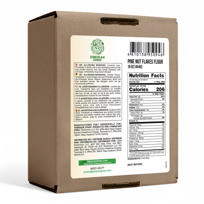 SiberianGreen.com Siberian Pine Nut Flour (Kernel Powder) – 454g / 1 lb Tea & Infusions White Smoke
