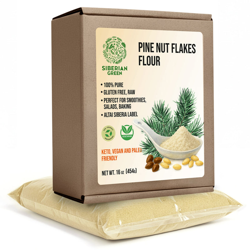SiberianGreen.com Siberian Pine Nut Flour (Kernel Powder) – 454g / 1 lb Tea & Infusions White Smoke