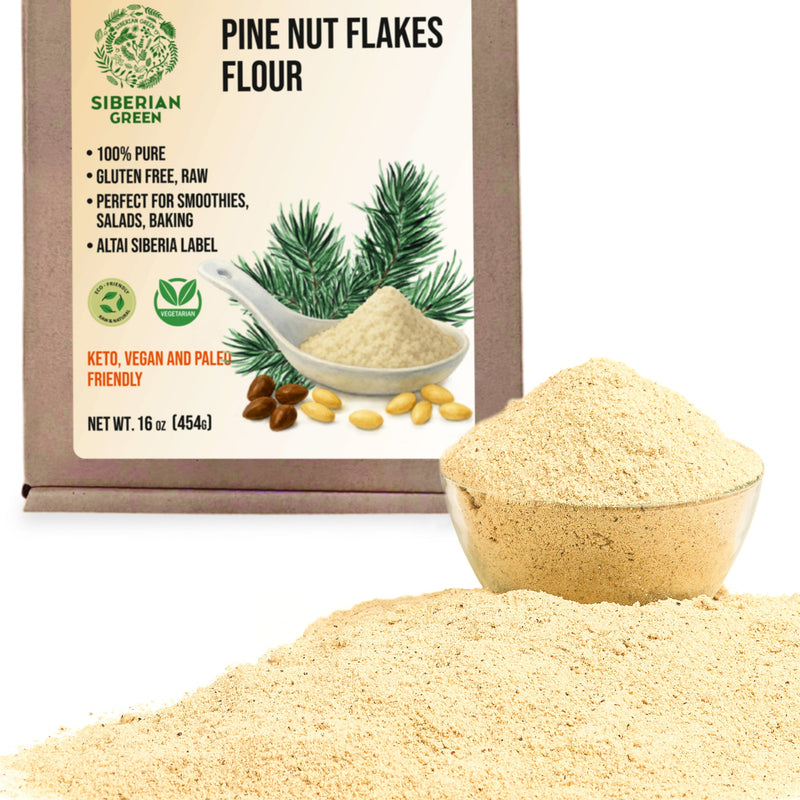 SiberianGreen.com Siberian Pine Nut Flour (Kernel Powder) – 454g / 1 lb Tea & Infusions White Smoke