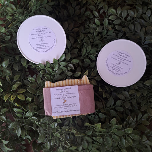 Sparkling Wildflower LLC. Oatmeal & Honey Collection Black All Purpose Cleaner,Bath Soak,Body Butter,Body Cream,Body Oil,Body Spray,Carpet Cleaner LIQUID,Carpet Cleaner POWDER,Conditioner,Detangling Spray,Fabric Freshener,Fabric Softener,Floor Cleaner,Hand Sanitizer,Head To Toe Wash,Laundry Detergent,Leave in Con