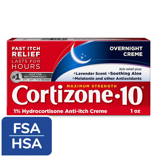 Cortizone 10 Cortizone 10 Anti Itch Creme, Maximum Strength, Overnight Creme 1 Oz Health & Beauty White Smoke